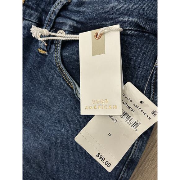 NWT Good American Good Legs Skinny Crop Jeans with Raw Hem 10/30 - Picture 3 of 5